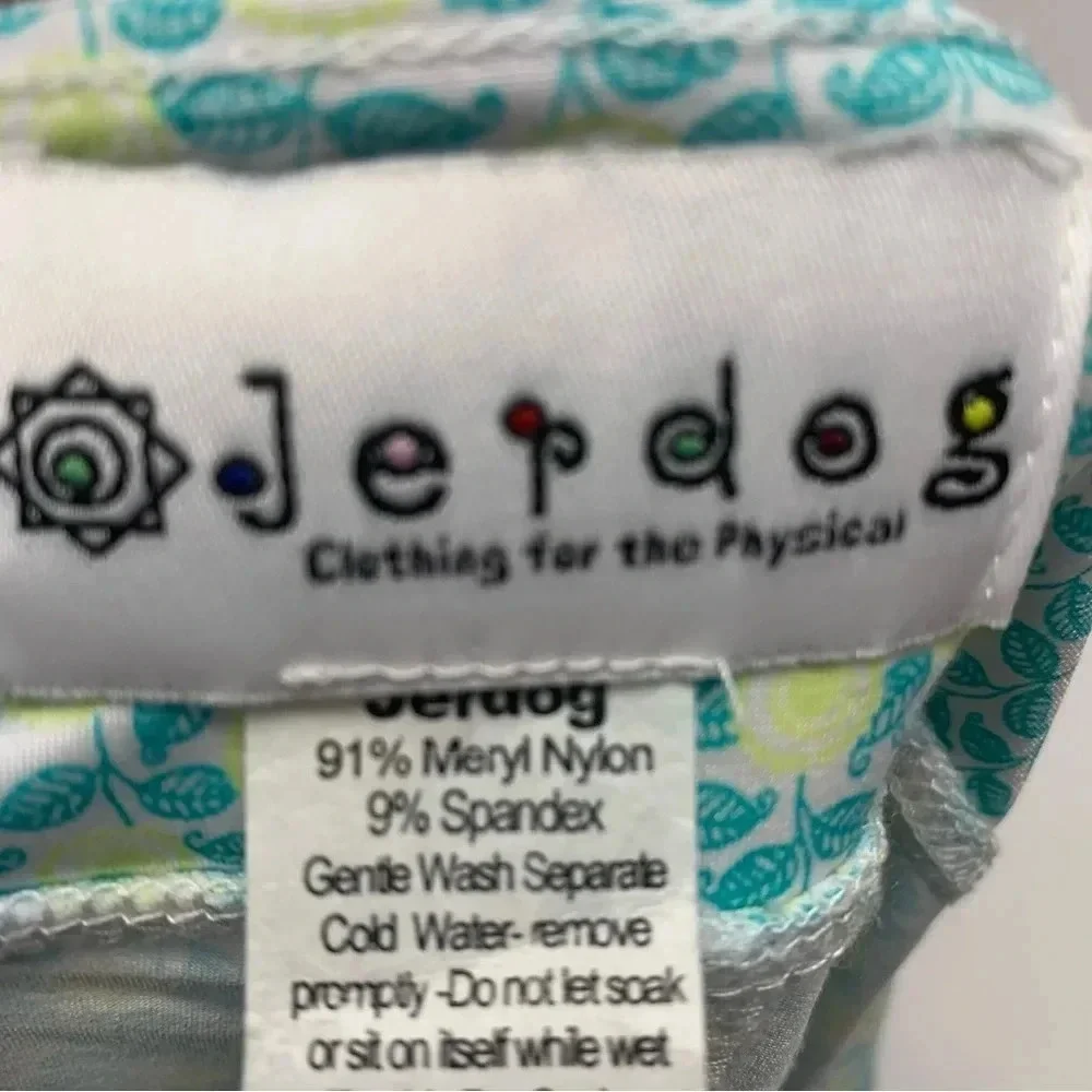 Jerdog Skort Skirt Large Pull‎ On Athletic Pockets Nylon Green Print Golf Tennis